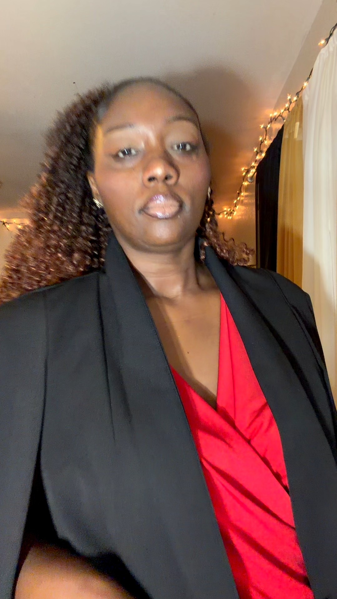 Serving boss energy in a red jumpsuit and black blazer — finished with red sandals to tie it all together 🔥

#LTKootd #LTKPlusSize #LTKOver40