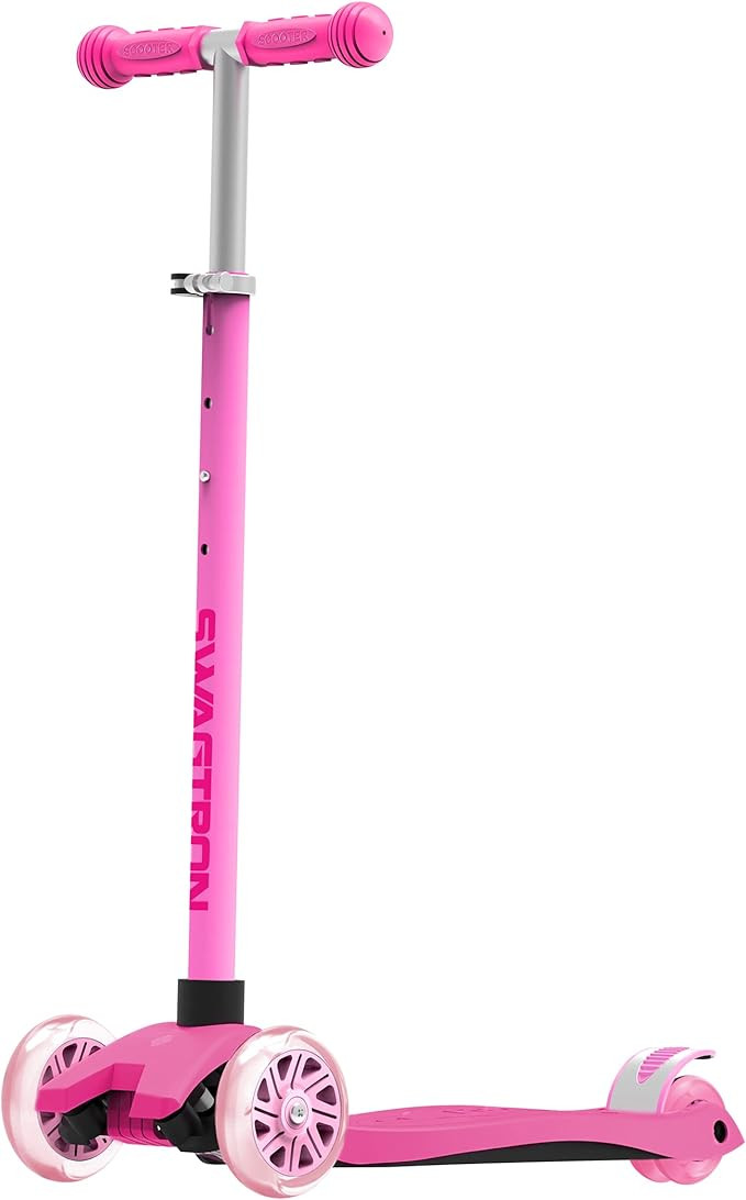 SWAGTRON K5 3-Wheel Kids Scooter with Light-Up Wheels | Quick Assembly | ASTM-Certified | Height-... | Amazon (US)