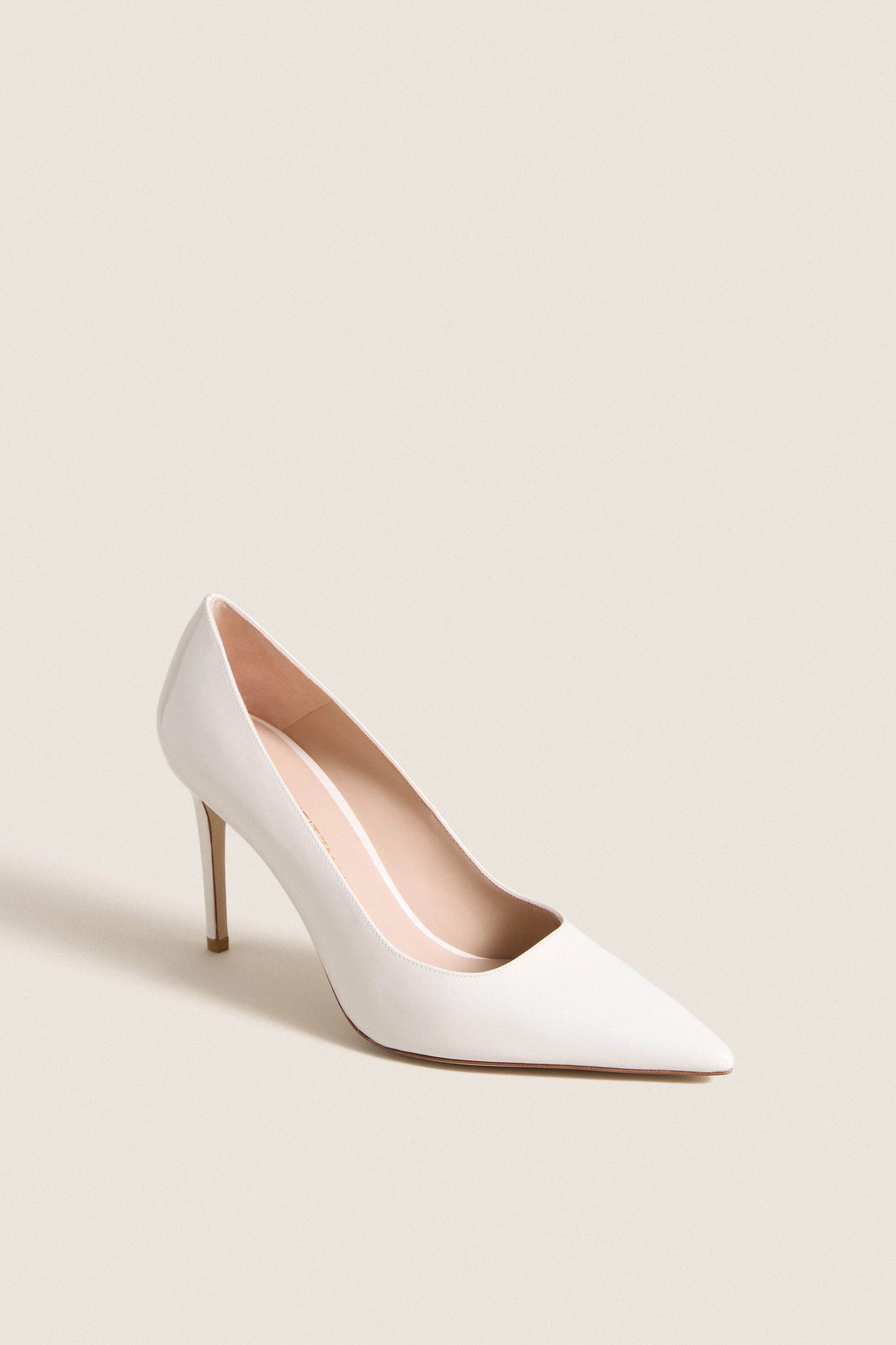 Cream Patent Leather Stuart Power 85 Heels | Tuckernuck (US)