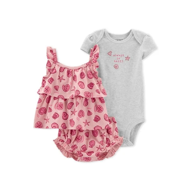 Carter's Child of Mine Baby Girl Shorts Outfit Set, Sizes 0-24M | Walmart (US)