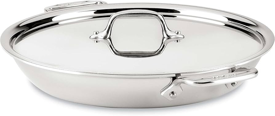 All-Clad D3 3-Ply Stainless Steel Universal Pan with Lid 3 Quart Induction Oven Broiler Safe 600F... | Amazon (US)