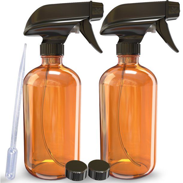Nylea Amber Glass Spray Bottles for Essential Oils Strong Trigger Sprayer with Fine Mist, 2 Pack,... | Walmart (US)