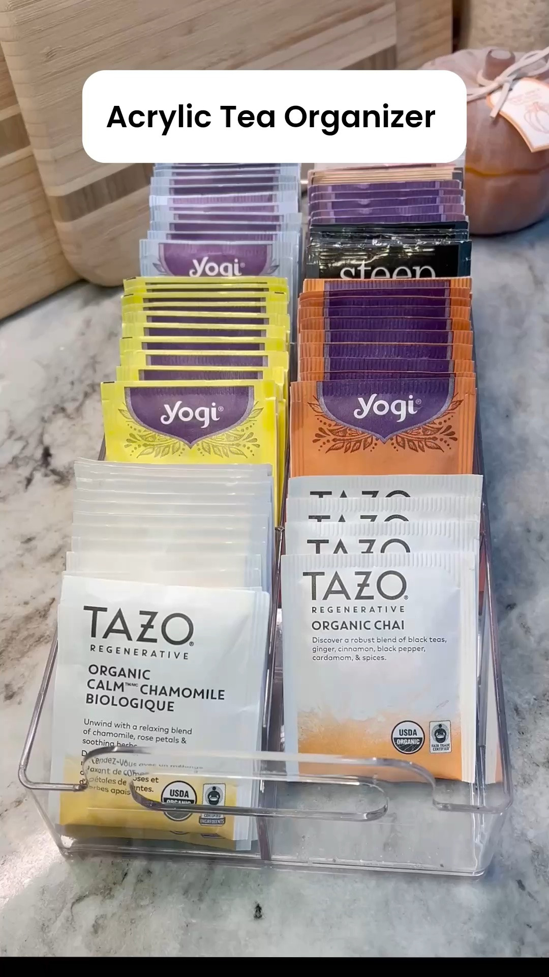 A simple way to keep tea bags neat, visible, and easy to grab. This clear organizer keeps everything together without taking up much space.

#LTKHome #LTKmomlife #LTKOver40