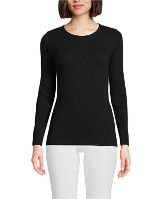 Women's Long Sleeve Micro Rib T-Shirt | Macy's