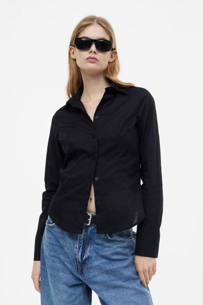 Fitted Poplin Shirt | H&M (US + CA)