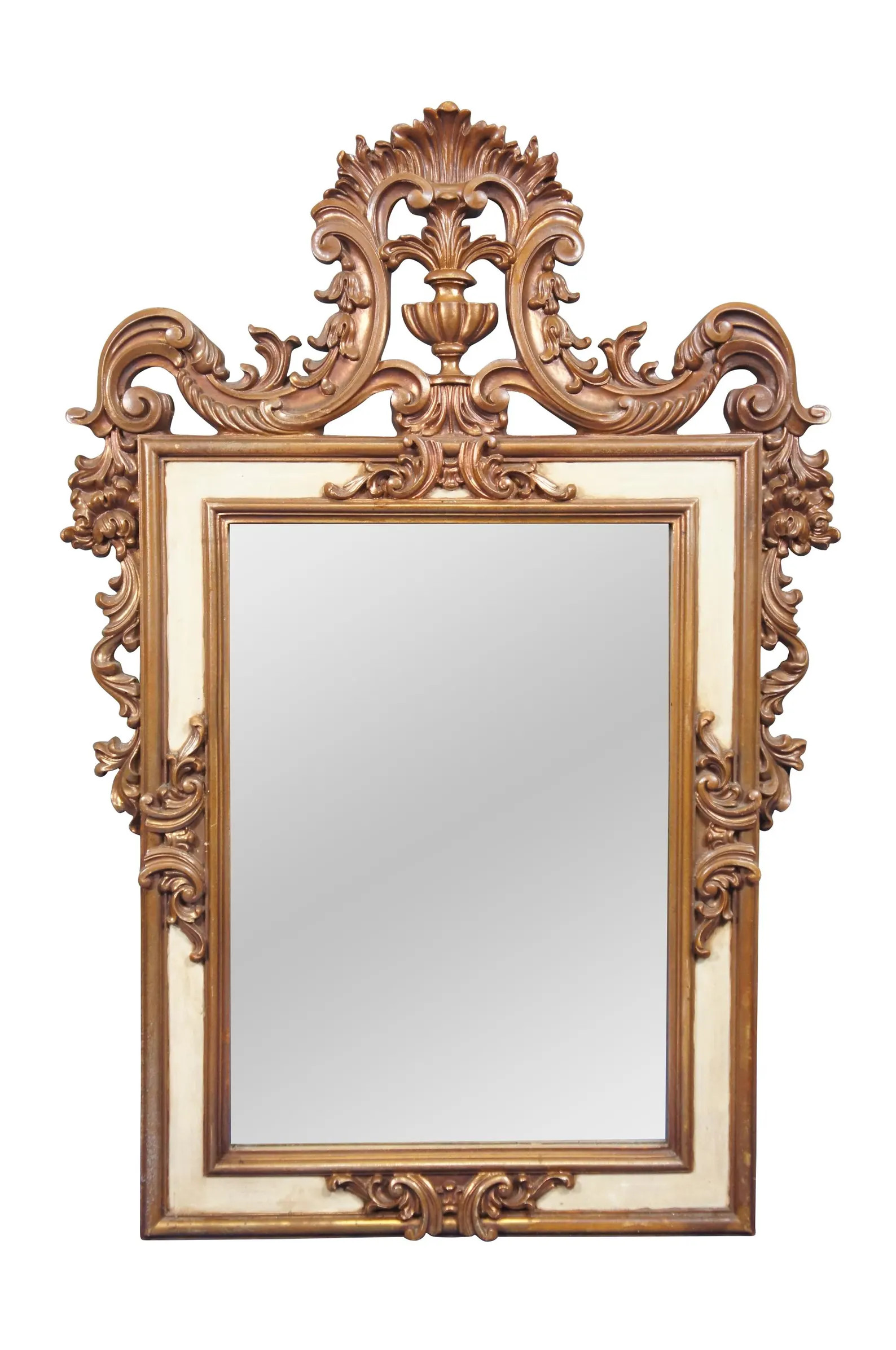Vintage Baroque French Provincial Gold & White Wall Vanity Mirror 48" | Etsy (Global)