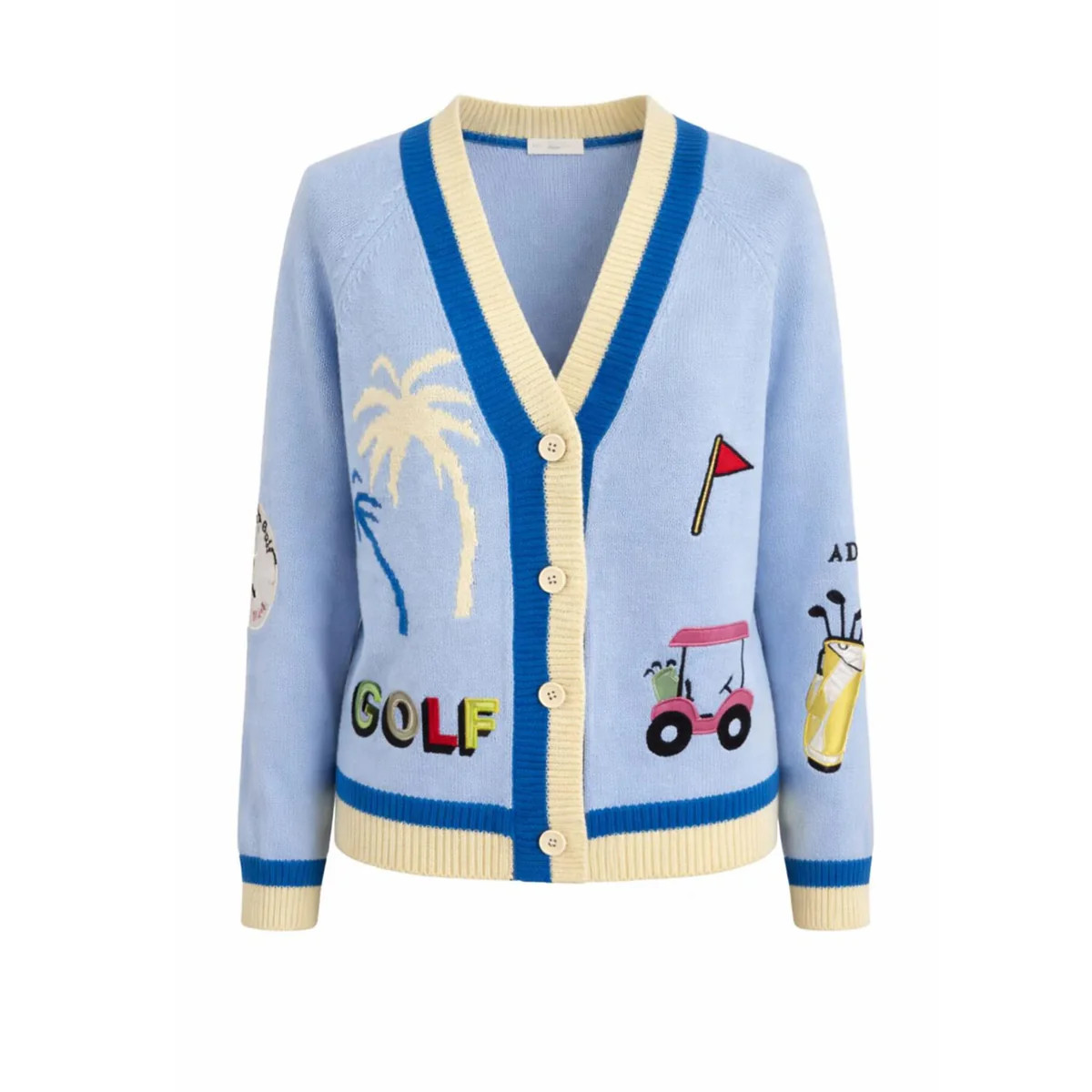 Blue Golf Cardigan Sweater | Jennifer Miller Jewelry