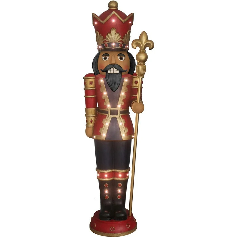 Fraser Hill Farm African American Nutcracker, 60 Inches Tall | Life-Sized Wood-Look Soldier Statu... | Walmart (US)