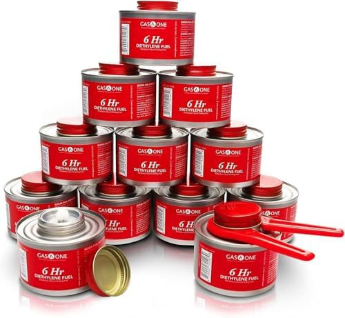 Gas One 12 Pack 6 Hour Chafing Fuel - Food Warmer for Chafing Dish Buffet Set - Reusable Liquid S... | Amazon (US)