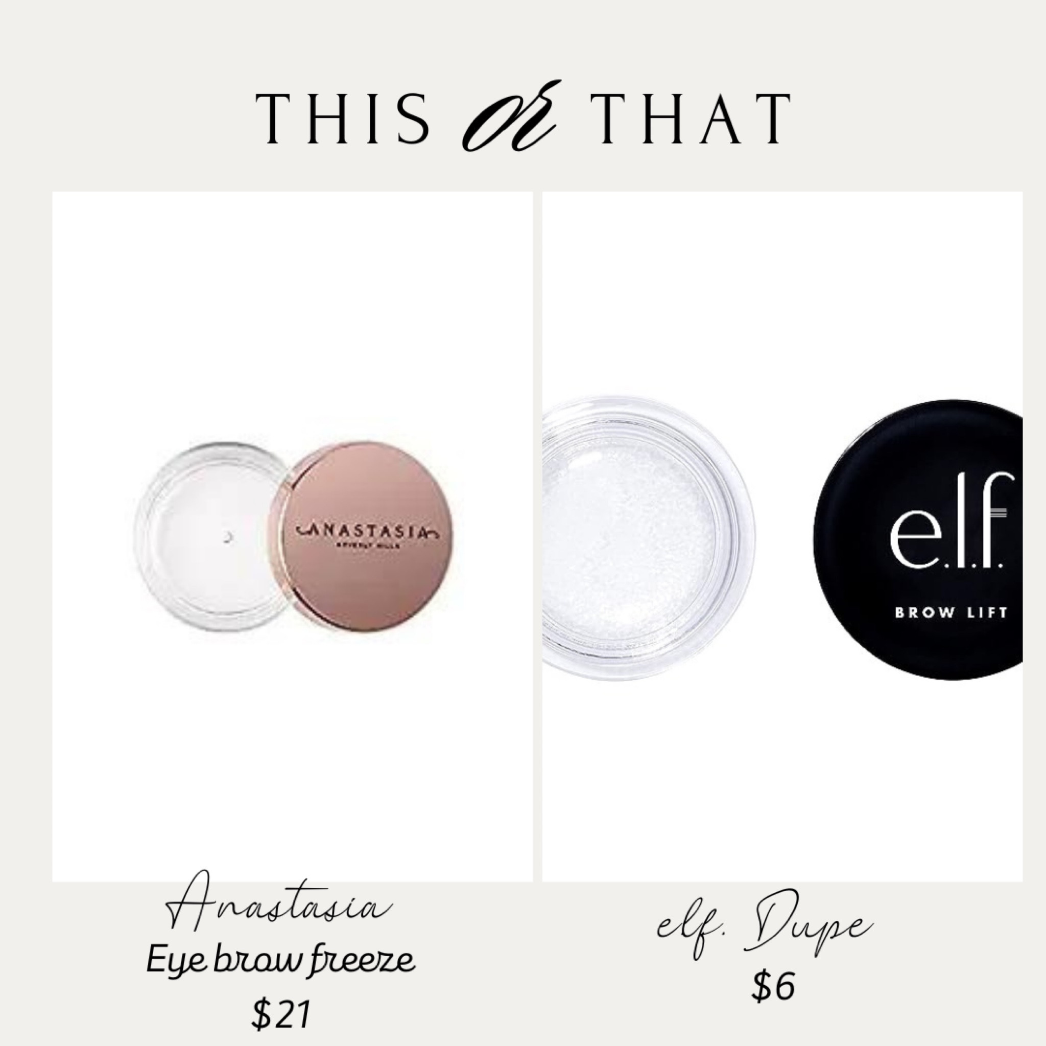 Dupe of the Day!
Eyebrow Freeze

#LTKsalealert #LTKstyletip #LTKbeauty