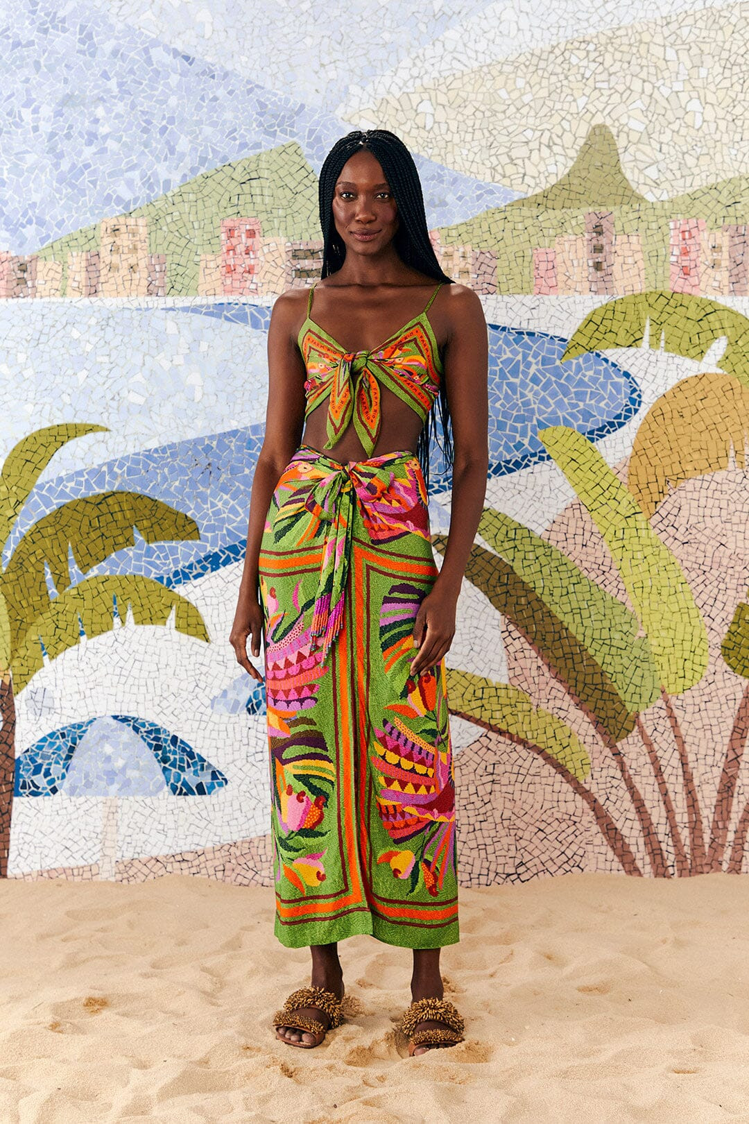 Toucans Scarf Lenzing™ Ecovero™ Viscose Crop Top | FarmRio (US)