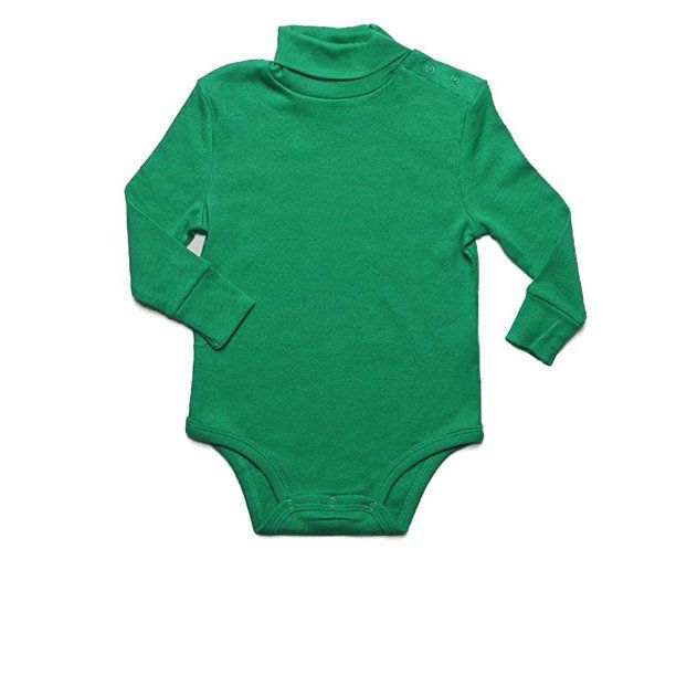 leveret solid turtleneck bodysuit 100% cotton (6 months, green) | Walmart (US)