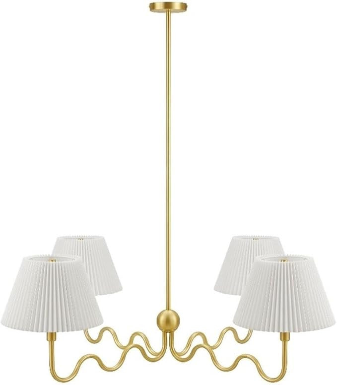 Modway Wave Squiggle 4-Light Pendant in Brass | Amazon (US)