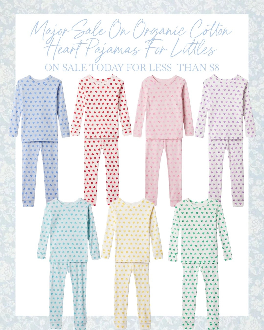 🚨 MAJOR pajama sale you don’t want to miss 🚨

Organic cotton heart pajamas for babies, toddlers & kids are 50–70% off TODAY 💕
PLUS an extra 15% off + free shipping with code GFPLUS 🙌🏼

✨ Less than $8 per pair
✨ That’s over $22 in savings on EACH set

AND 🩷✨ this is the PERFECT time to grab Valentine’s pajamas!
Heart prints ✔️
Cozy + comfy ✔️
Valentine’s ready ✔️

For over a year now, these organic cotton pajamas have been the only pajamas my daughter wears (minus a few Christmas PJs 🎄). I still love all the cute kids outfits during the day, but when it comes to sleep, I really prioritize organic cotton.

Pajamas are what our kids are in for the longest stretch of time, and I personally don’t want her sleeping in fabrics made with harsh chemicals or unnecessary toxins. These are soft, breathable, clean, and adorable — and at this price, you truly can’t beat it 🤍

💤✨ Run, don’t walk — this is one of those stock-up sales!

#valentines #valentinesday #vday #loveday #lovemonth #february #hearts #cupid #valentinespajamas #valentinepjs #matchingfamilypajamas #traditions #cozystyle #cozymorning #cozystyle #holidaytraditions #matchingpjs #familypjs #lounge #loungewear #petiteplume #festivefits #holidays #kids #kidspajamas #toddler #toddlerpajamas #baby #babypajamas #family #familyphotos #familymatching #matchingfamily #familypajamas #pajamas #pjs #grandmillenial #grandmillenialstyle #timeless #classic #classicstyle #sale #salealert #majorsale #deal #dealoftheday 

#LTKKids #LTKSeasonal #LTKBaby
