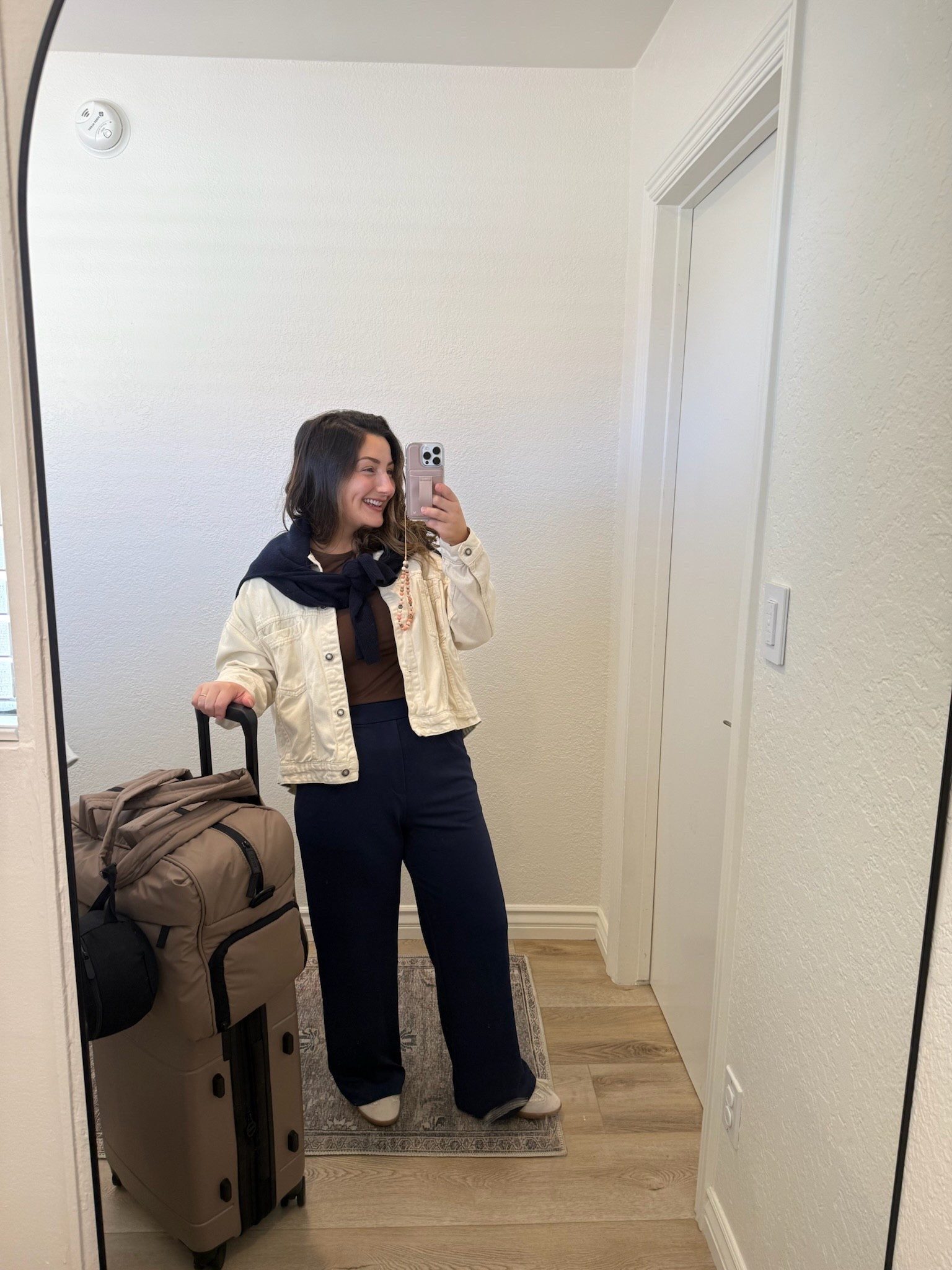 Travel outfit and best luggage!! 

Jacket size xs
Sweater size xs
Tee size small
Pants size small petite 

Petite travel outfit 

#LTKTravel #LTKPetite #LTKSaleAlert