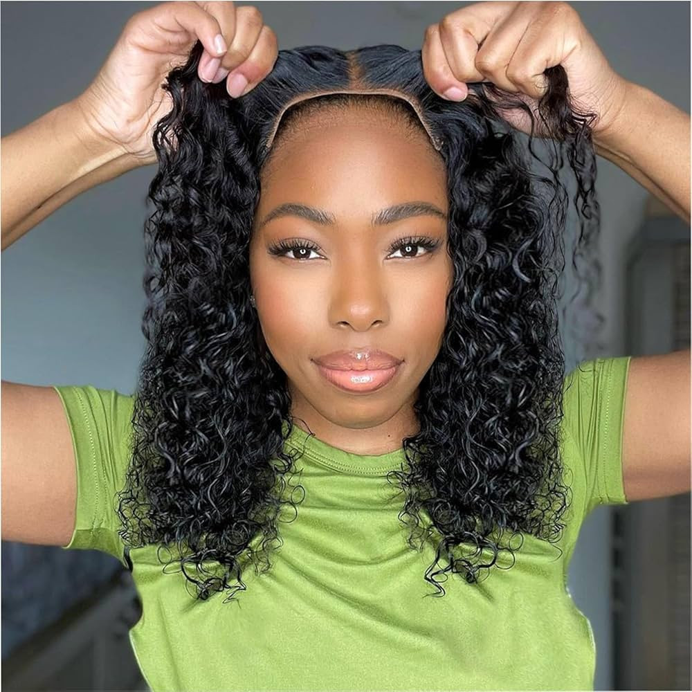 Deep Wave Bob Wig Human Hair 200% Density 5x5 Hd Lace Closure Wigs Human Hair Bob Wigs For Black ... | Amazon (US)