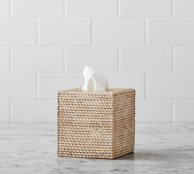 Tava Handwoven Rattan Bathroom Accessories | Pottery Barn (US)