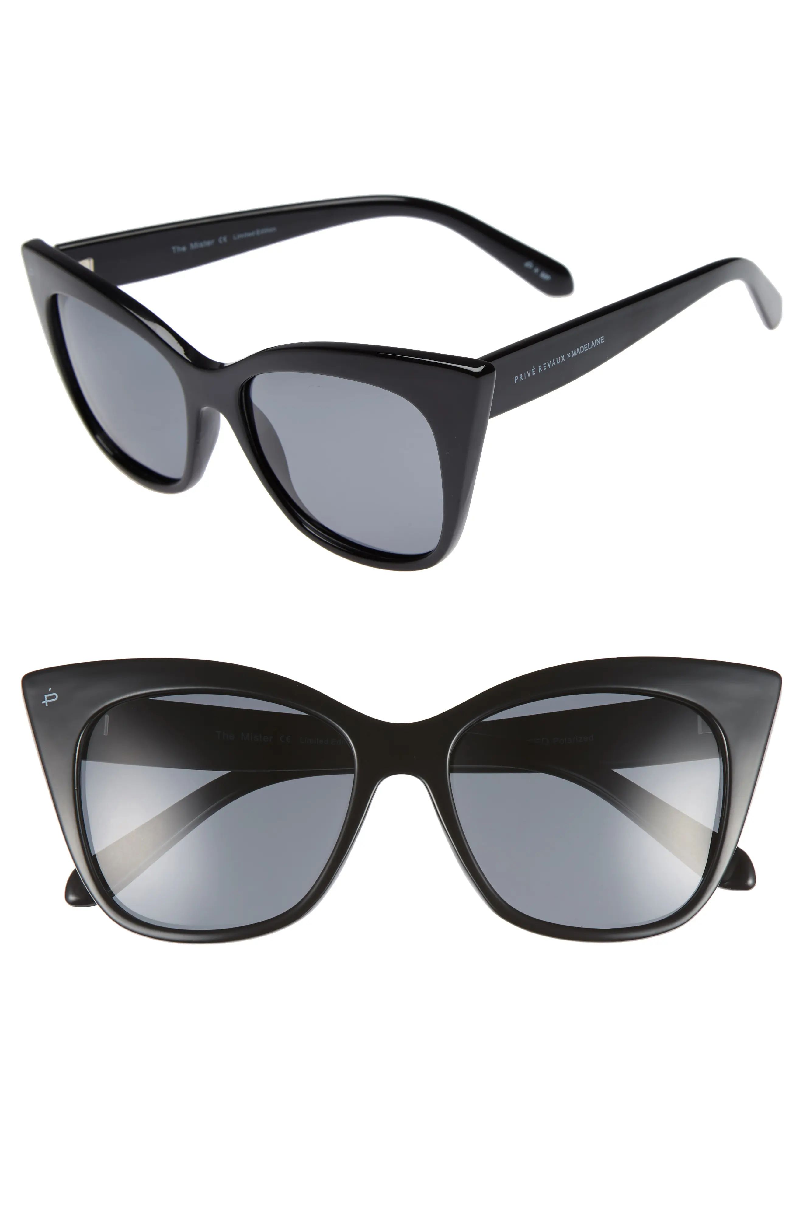 Privé Revaux x Madelaine Petsch The Mister 54mm Cat Eye Sunglasses | Nordstrom