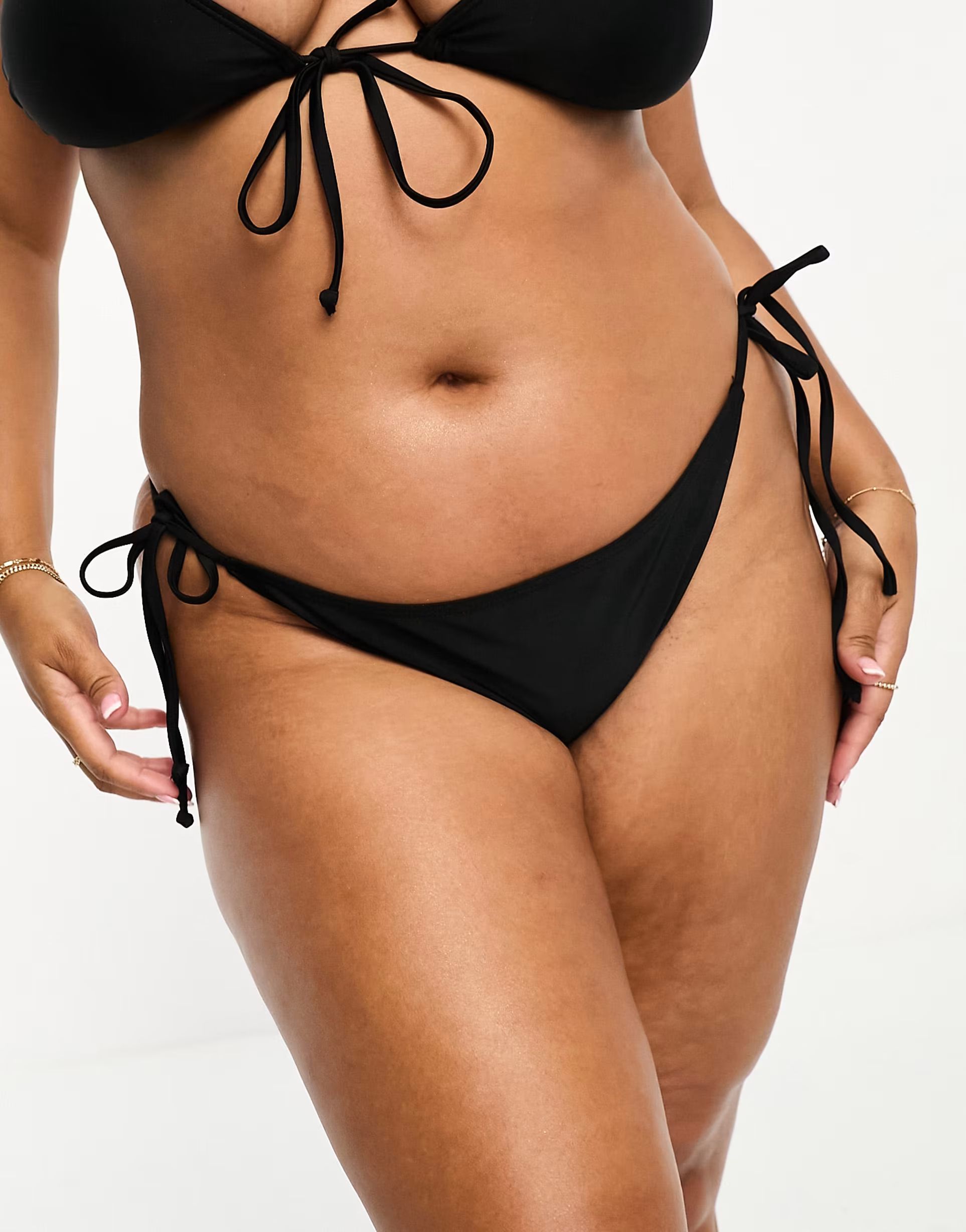 COLLUSION Plus tie side bikini bottom in black | ASOS (Global)