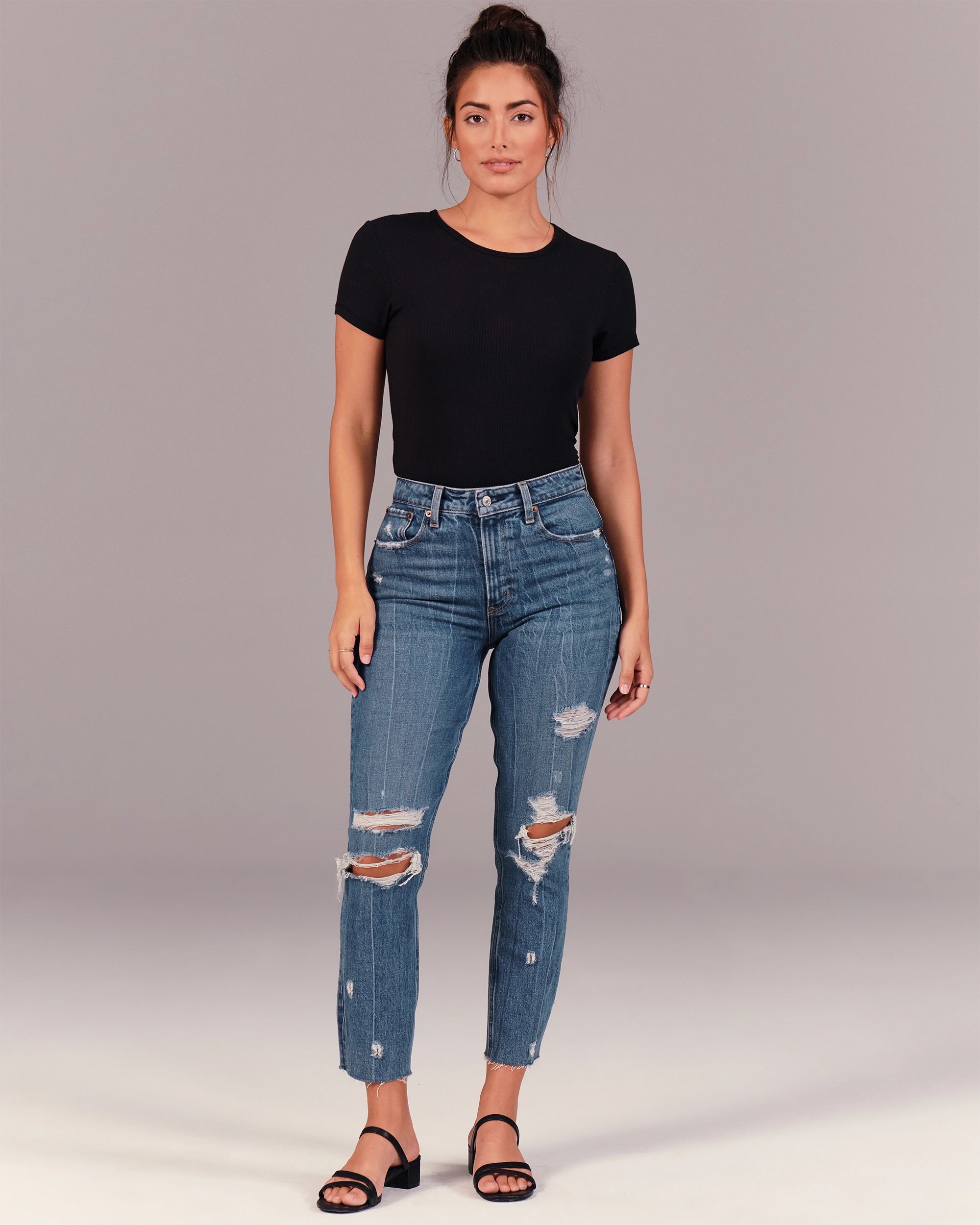 Women's Curve Love High Rise Mom Jeans | Women's Sale Up To 30% Off | Abercrombie.com | Abercrombie & Fitch (US)