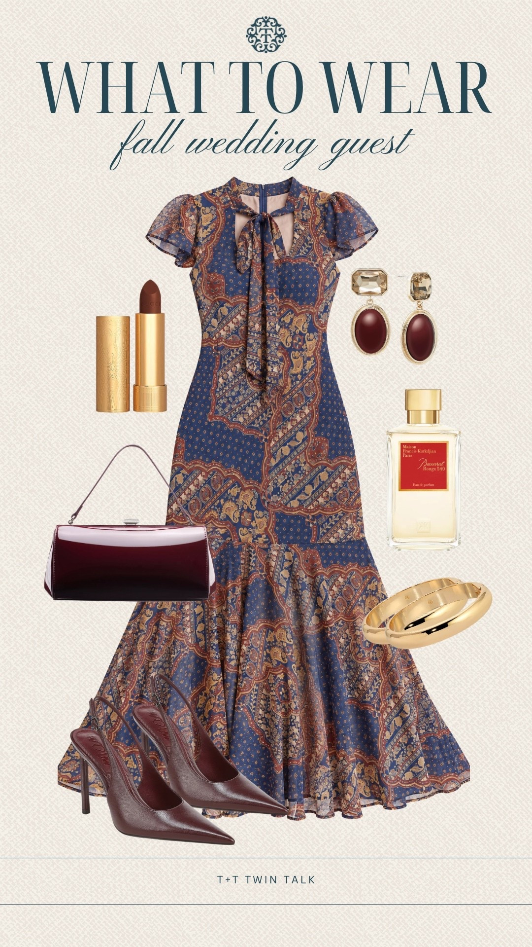Fall wedding guest outfit inspiration! 🍁✨ We’re obsessed with this gorgeous paisley maxi dress and its rich autumn colors. Paired with burgundy slingback heels, a matching clutch, and statement gold jewelry, it’s such an elegant look for a fall wedding. The perfect mix of romantic and sophisticated!
#LTKSeasonal #LTKOver40 #LTKMidsize
