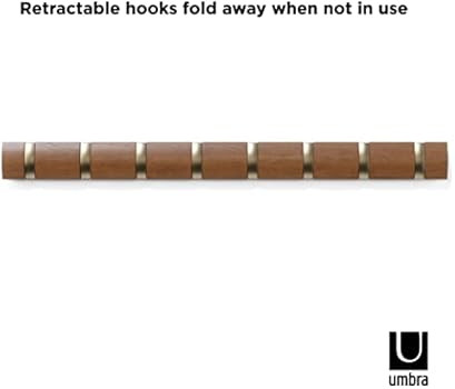 Umbra Flip 8-Hook Wall Mounted Coat Rack, Modern, Sleek, Space-Saving Coat Hanger with 8 Retractable | Amazon (US)