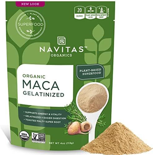 Navitas Organics Maca Gelatinized Powder, 4 oz. Bag, 23 Servings — Organic, Non-GMO, Gluten-Free | Amazon (US)