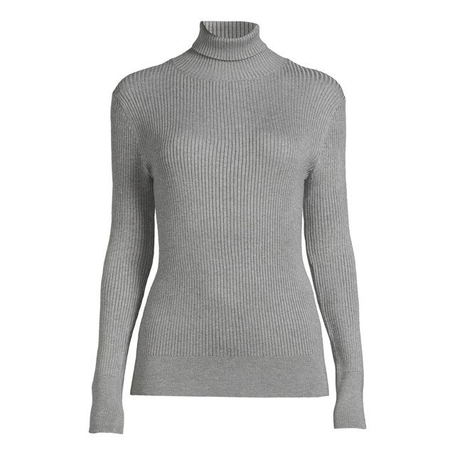 Time and Tru Women's Ribbed Knit Turtleneck, Sizes XS-XXXL | Walmart (US)