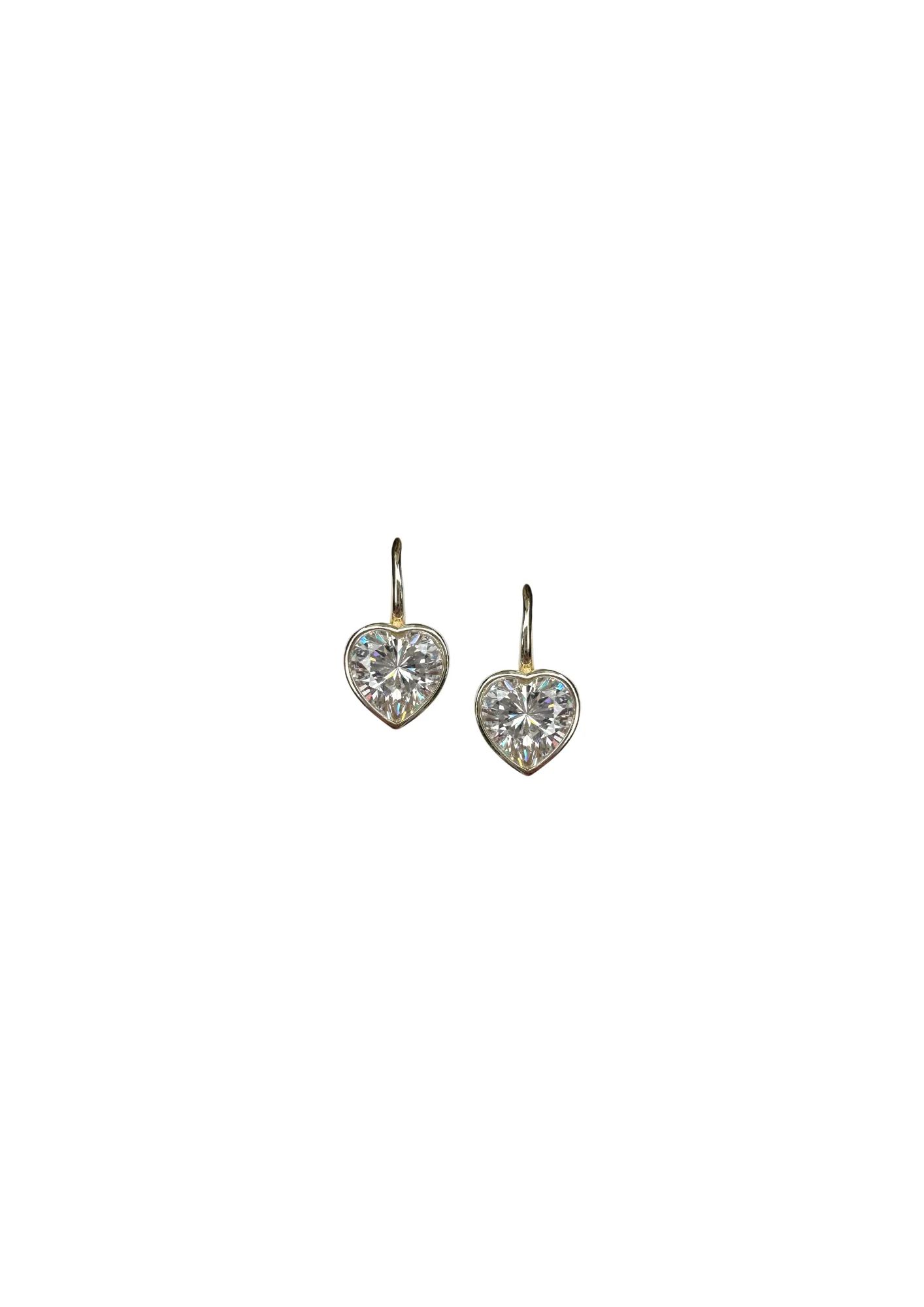 Blanc Bezel Heart Earwire | Nicola Bathie Jewelry