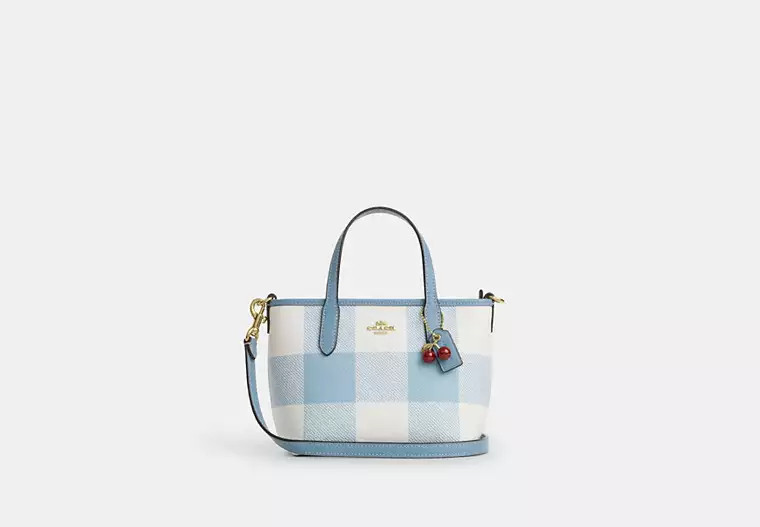 City Mini Tote Bag With Gingham Print And Charm | Coach (US)