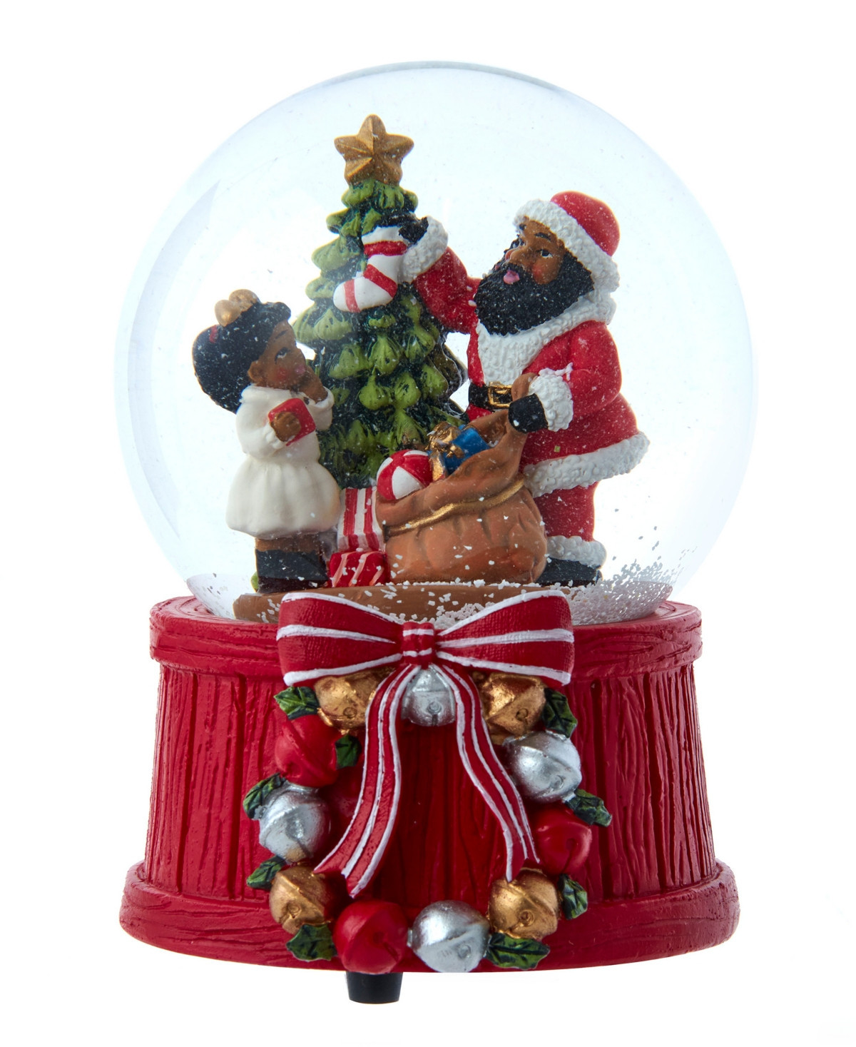 Kurt Adler 100mm Musical African American Santa Water Globe - Multicolored | Macy's