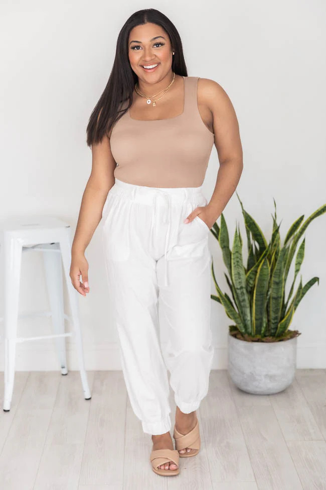 Fabulous Weekend Ivory Belted Pants FINAL SALE | Pink Lily