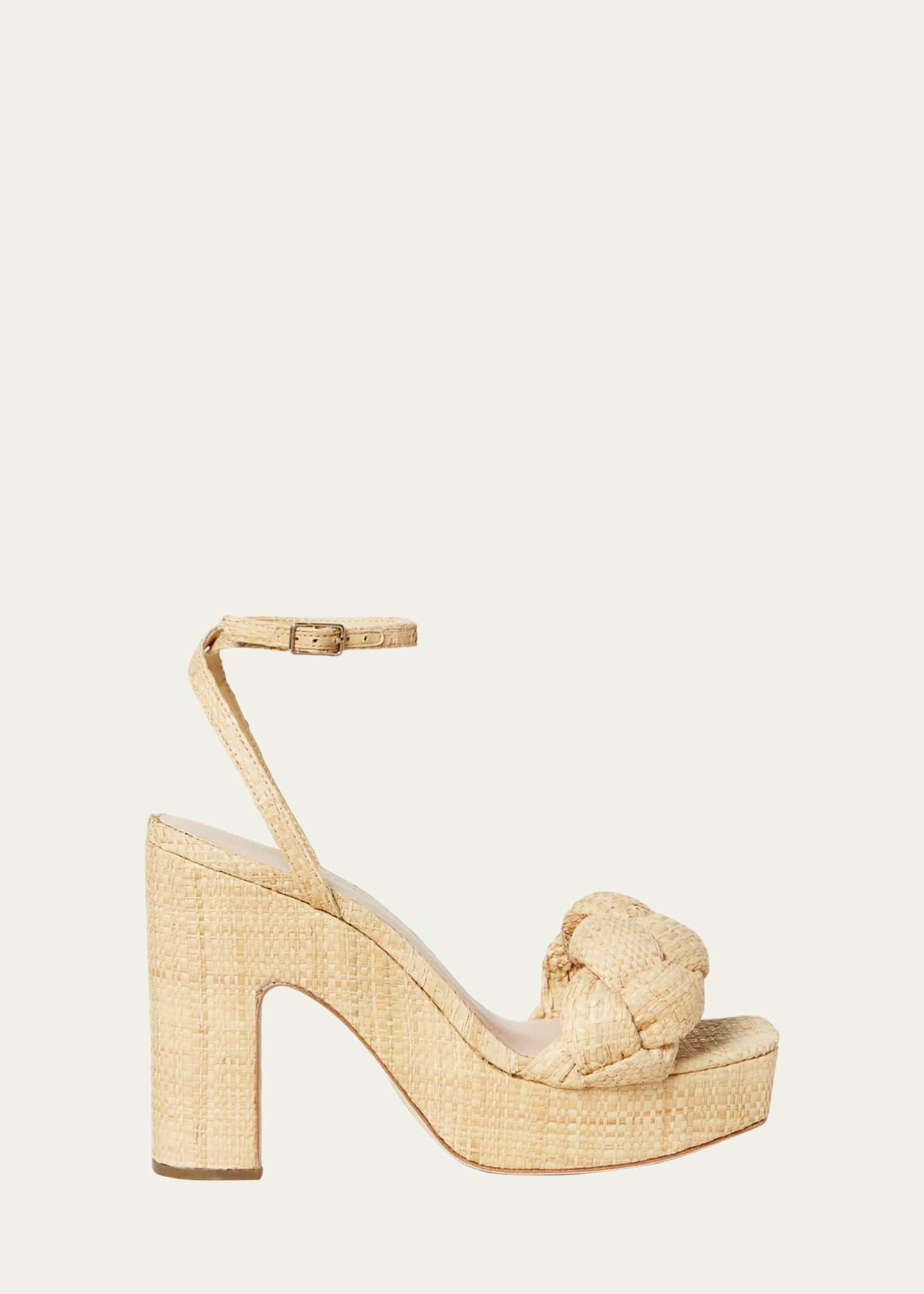 Braided Raffia Ankle-Strap Sandals | Bergdorf Goodman