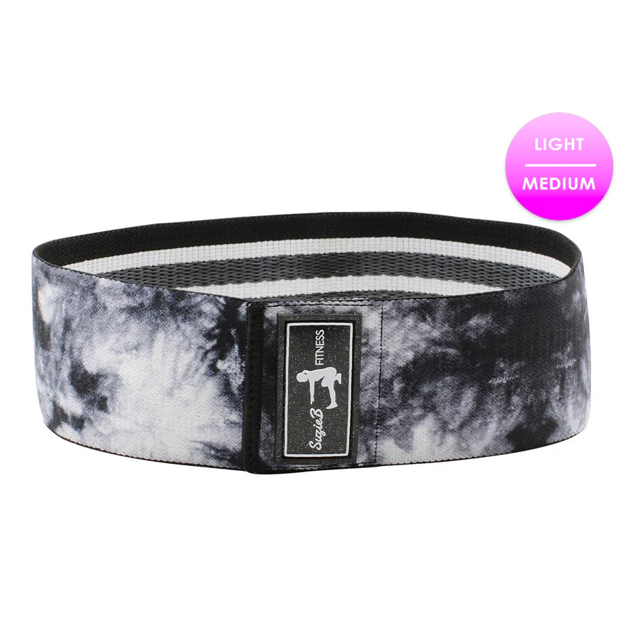 BLACK & WHITE TIE DYE GLUTE BAND | SuzieB Fitness