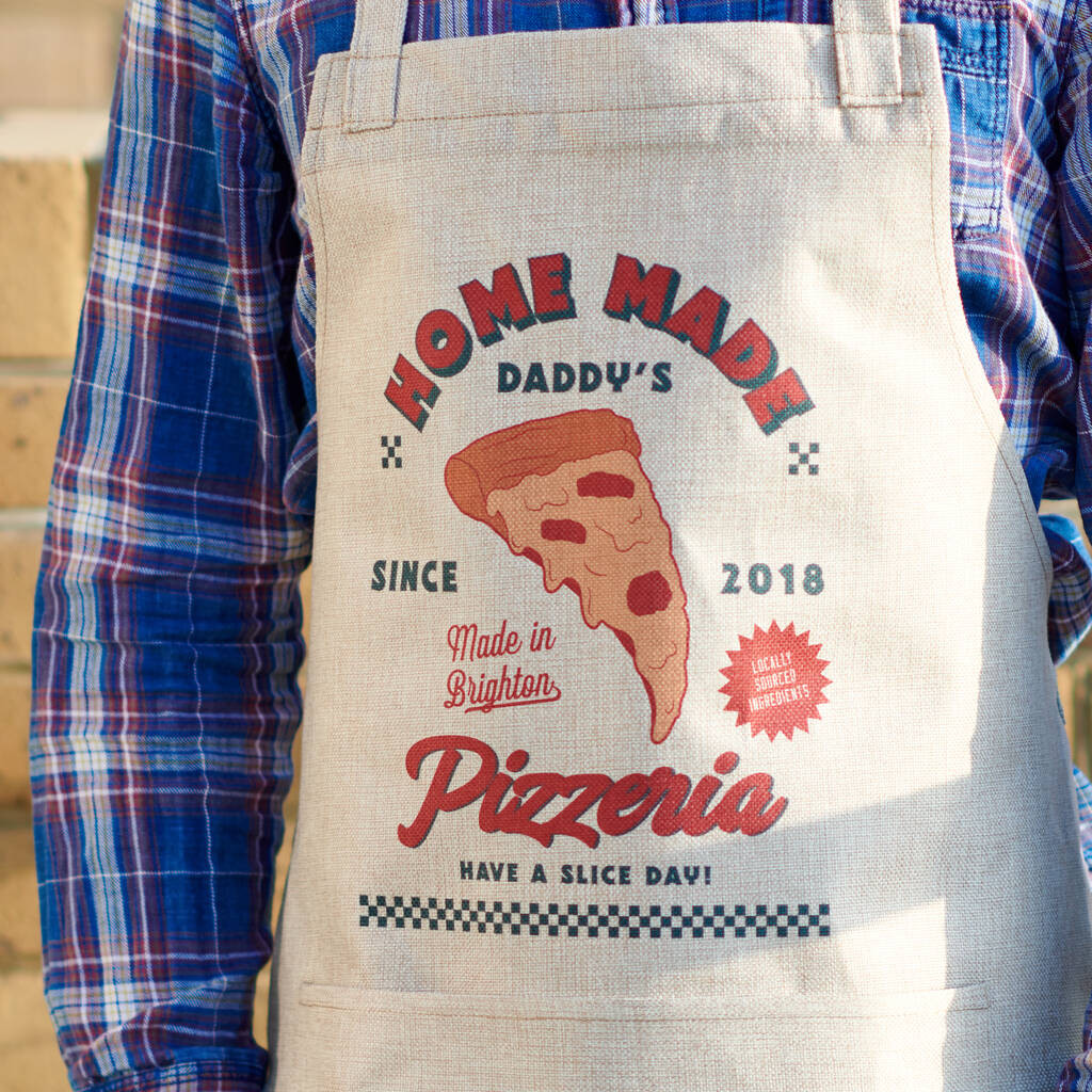 Personalised Burlap Pizza Apron | Not On The High Street