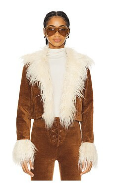 Show Me Your Mumu Penny Lane Cropped Coat in Saddle Brown from Revolve.com | Revolve Clothing (Global)