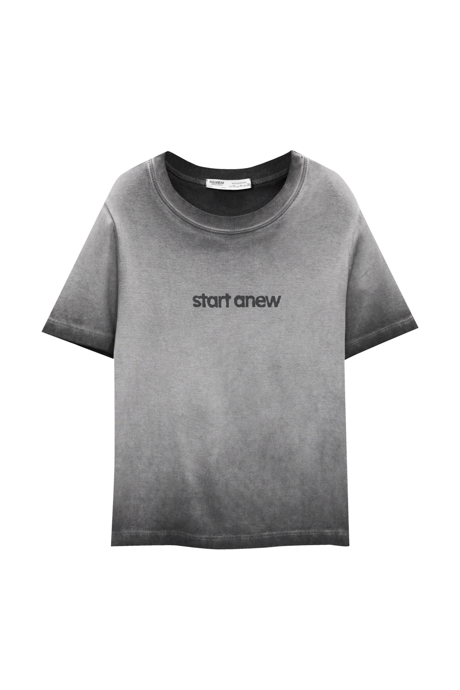 T-shirt with front slogan | PULL and BEAR UK