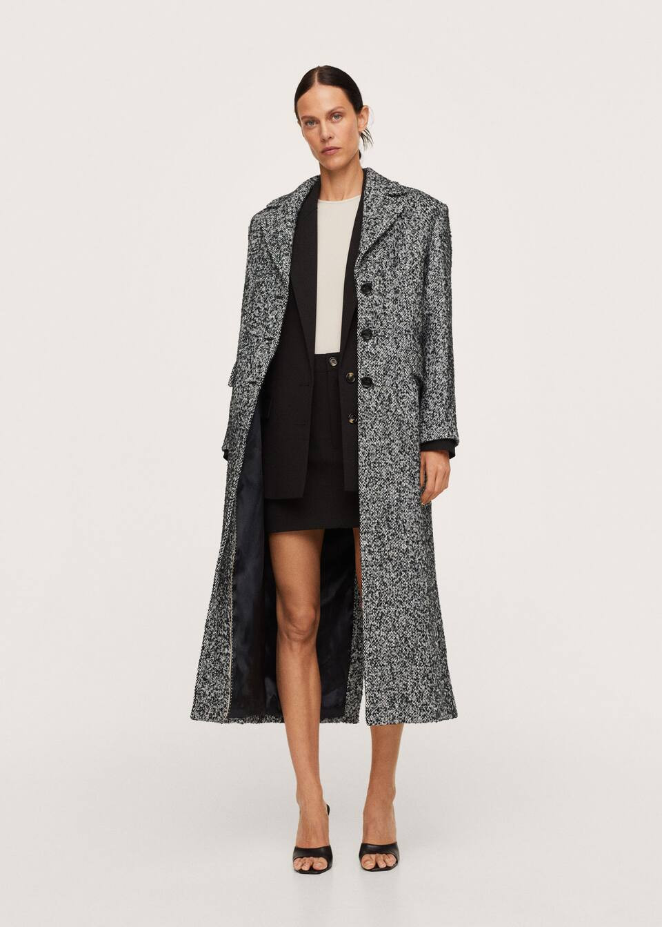 Flecked wool-blend coat | MANGO (US)