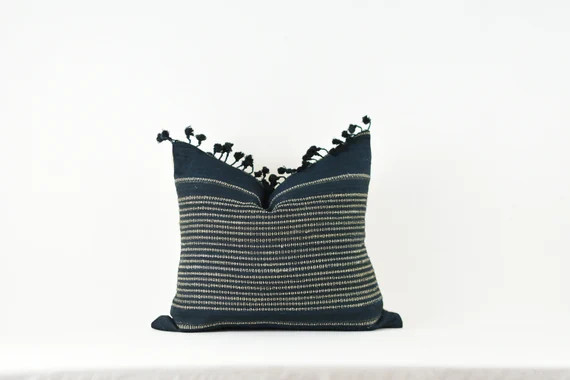 Navy Blue Silk Pillow | Etsy (US)