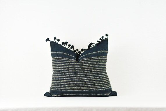 Navy Blue Silk Pillow | Etsy (US)