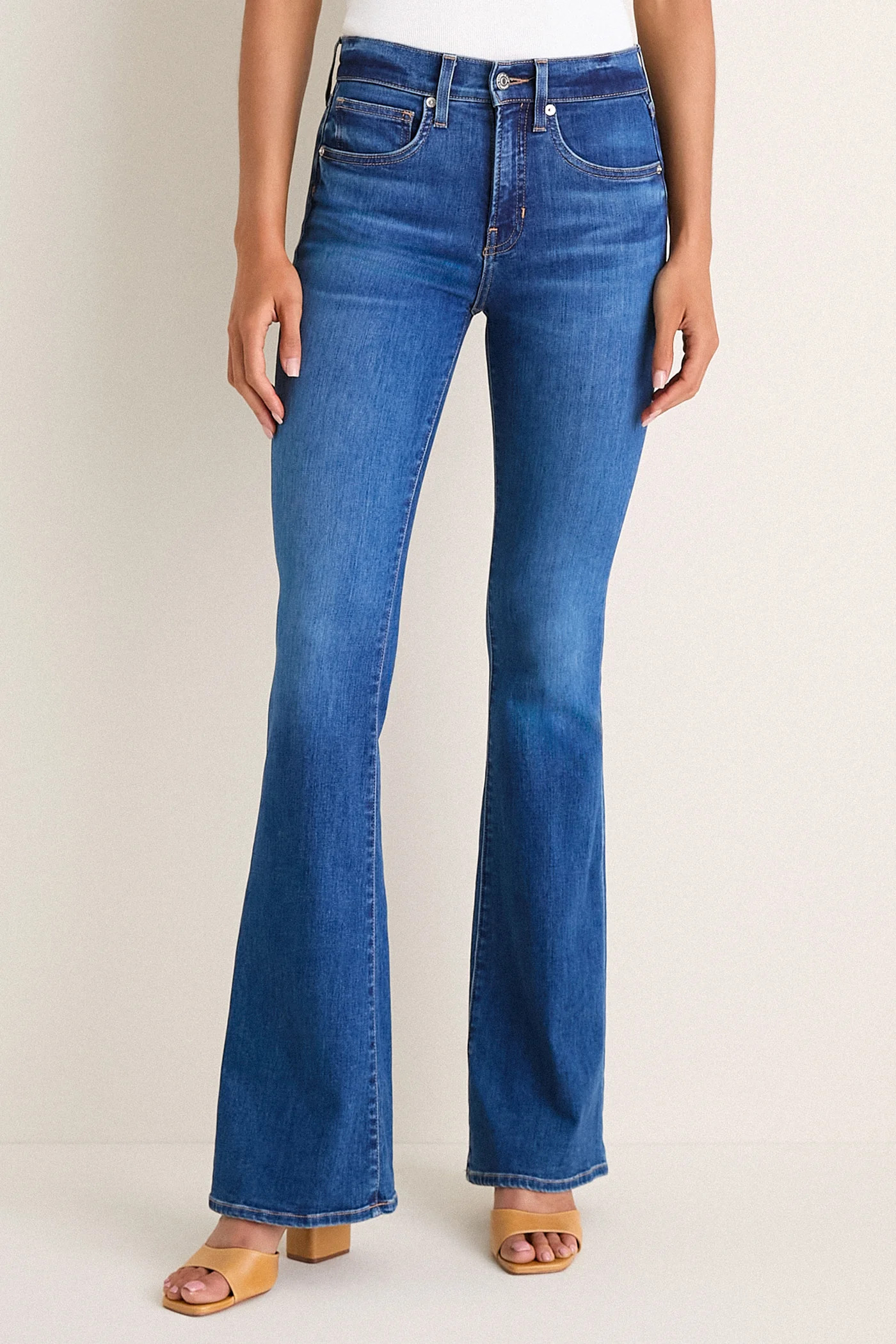 Bright Blue Beverly High Rise Skinny Flare | Tuckernuck (US)