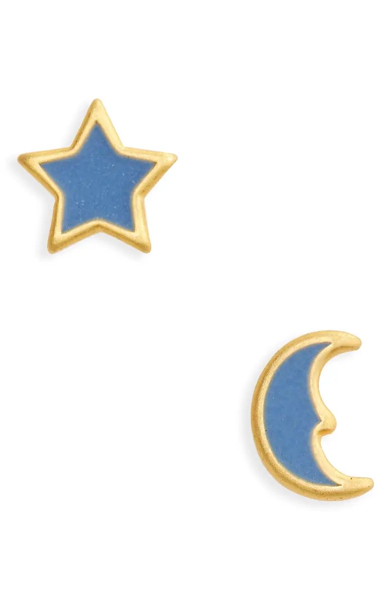 Madewell Star & Moon Enamel Stud Earrings | Nordstrom | Nordstrom