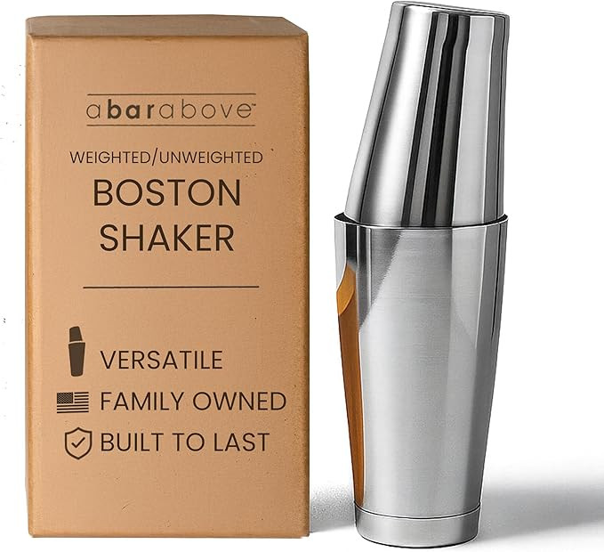 A Bar Above Professional Boston Shakers Set 18 oz Weighted and Unweighted Stainless Steel Cocktai... | Amazon (US)