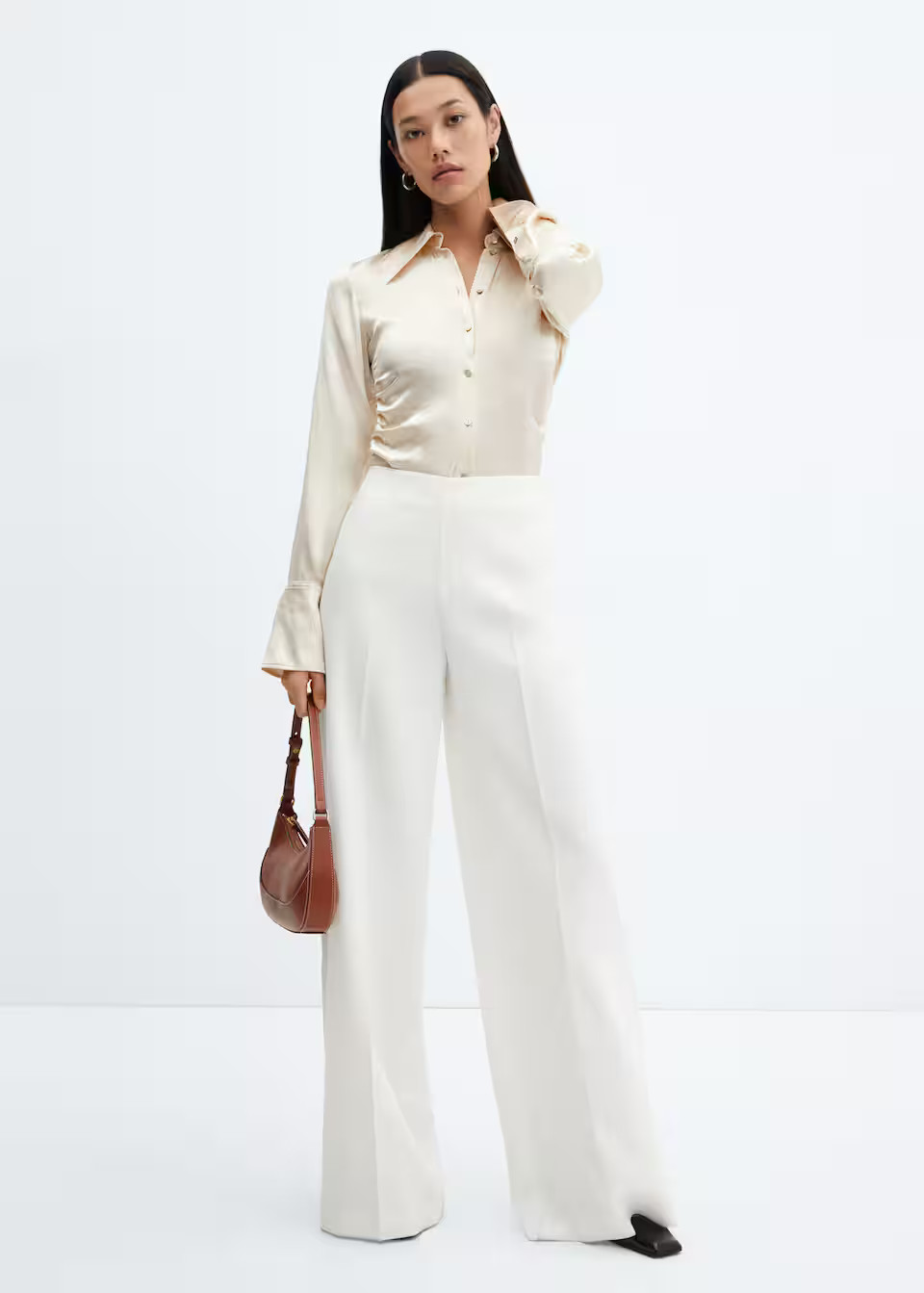 High-waist palazzo trousers -  Women | Mango United Kingdom | MANGO (UK)