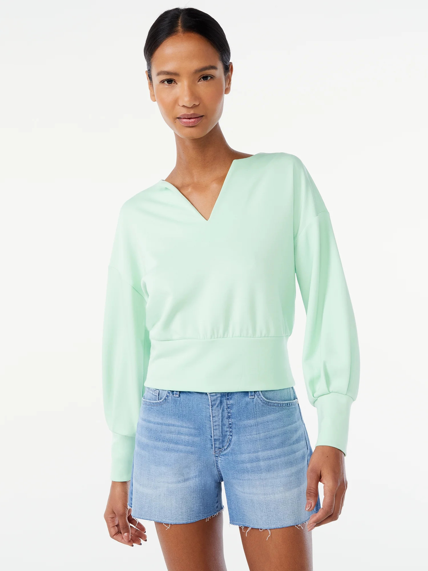 Scoop Women's Scuba Pullover Top - Walmart.com | Walmart (US)