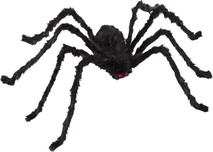 ONTY 4.9ft Halloween Giant Spider, Halloween Scary Yard Outdoor Decor, Fake Large Hairy Spider Pr... | Amazon (US)