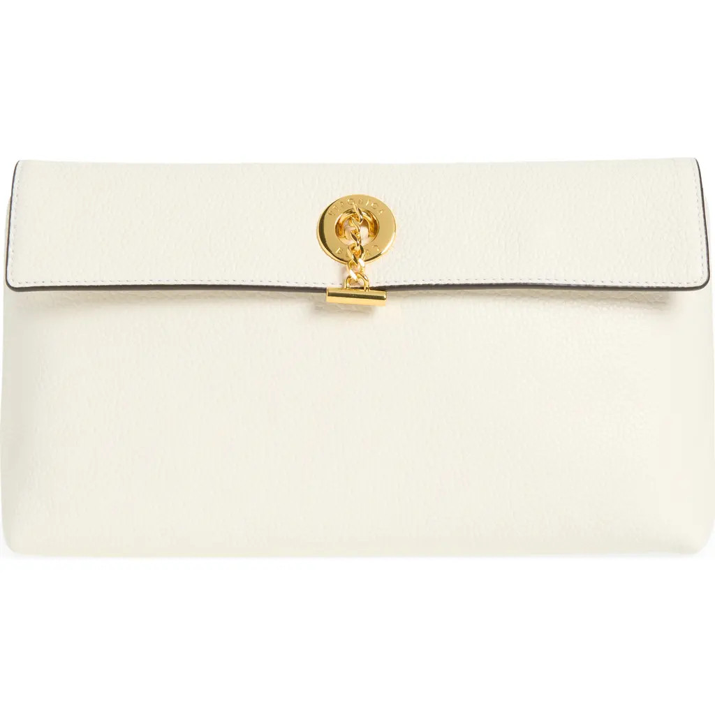 Veronica Beard Anchor Leather Clutch in Off White at Nordstrom | Nordstrom