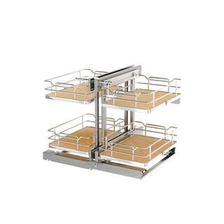 Steel 2-Tier Pullout Solid Bottom Organizer for Blind Corner Cabinets w/ Soft-Close | The Home Depot