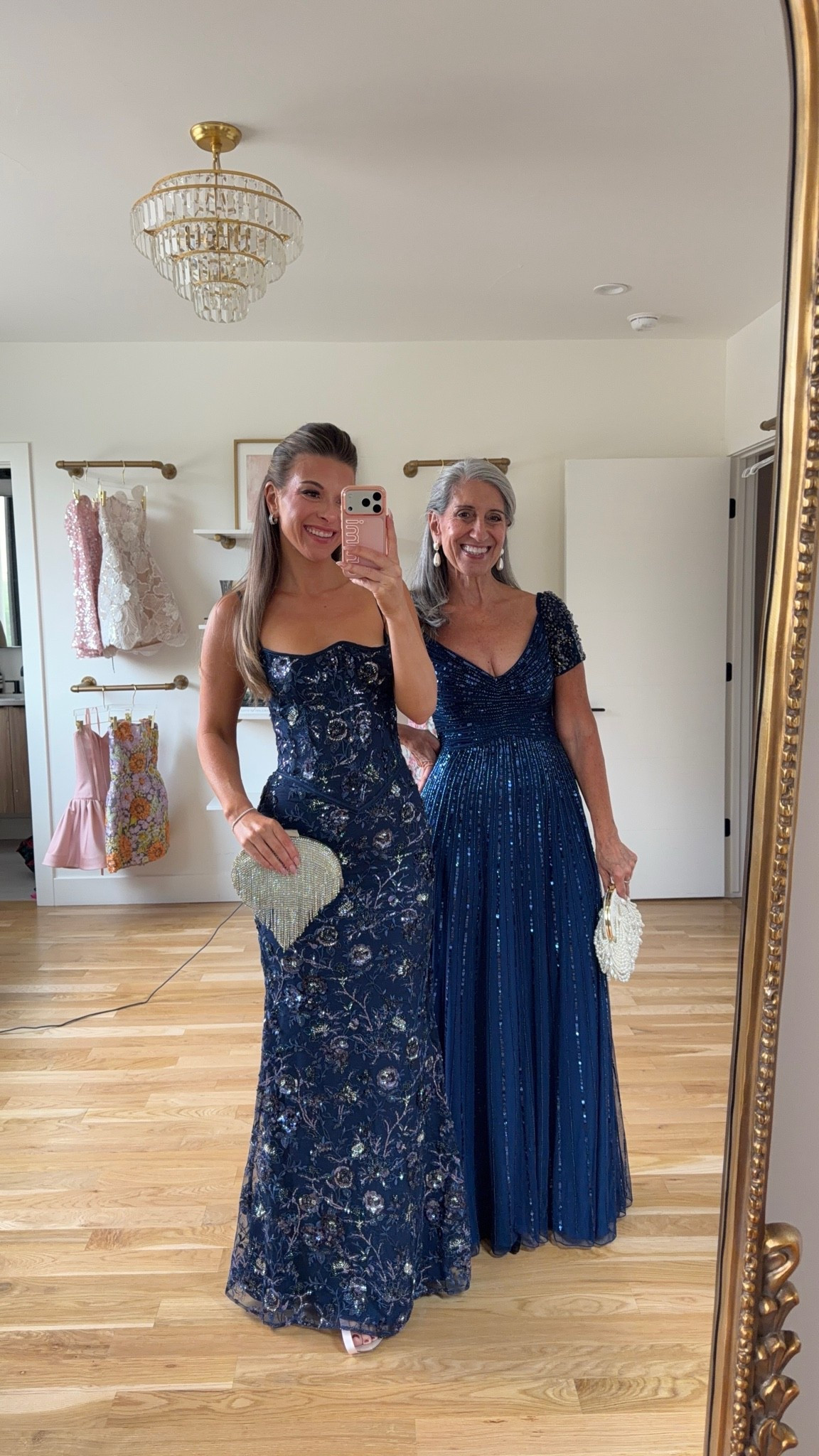 navy sequin gown with floral embroidery pattern and sweetheart neckline, navy beaded gown with v-neckline and short sleeves mom and me formal wedding guest and mother of the bride dresses 💍


I’m 5’4” and wearing my usual small/2 in most

mom is 5’4” and wears a medium/6

summer wedding guest dresses, wedding guest dresses, cocktail dresses, semi-formal dresses, black tie wedding guest dresses, destination wedding guest dresses, garden party dresses, wedding guest outfit ideas, mom & me outfits, mom & me dresses, matching outfits, mother daughter outfits, family photo outfits, wedding guest dresses, mother of the bride, mother of the groom, wedding guest outfit ideas

#LTKWedding #LTKSeasonal #LTKootd