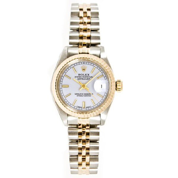 Pre-owned Rolex Stainless Steel/ 18k Gold Women Datejust Jubilee Braclet, Gold Fluted Bezel Watch | Bed Bath & Beyond